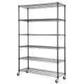 Rack de rangement réglable en fil métallique NSF avec roues